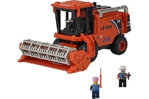 CMANLNYK Combine Harvester Tractor Toys - with 2 Random Mini Figurine Men, Simulating Wheat Cutting Scenes, Realistic Combination Harvester Joint Movable Farm Car Toys Gift for Kids Children Age 3+ (Orange)