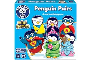 Orchard Toys Penguin Pairs Mini Game, Small and Compact, Travel Game, Holiday Game, Matching Game, Educational Game for Children Age 3-6