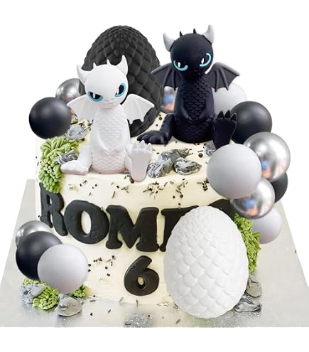 25 Tops à Gâteau Dragons Noirs Joyeux Anniversaire – Décoration Cupcake Fête Enfants – Thème Fantastique