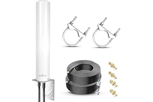 Nelawya Antenna 4G LTE per esterni ad alto guadagno 12dBi Antenna MIMO esterna omnidirezionale 698-2700 MHz compatibile con 3G 4G LTE router modem Netgear Nighthawk M1 MR1100| adattatori TS9 SMA CRC9