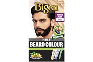Bigen Beard Colour for Men | Sin Manchas | Cubre la barba gris en 10 minutos | Con aceite de oliva - 101 Negro Natural