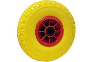 kippen 1639 Rueda antipinchazos para carretillas. Medidas: 260 x 75 mm. Orificio de 20 mm, Amarillo