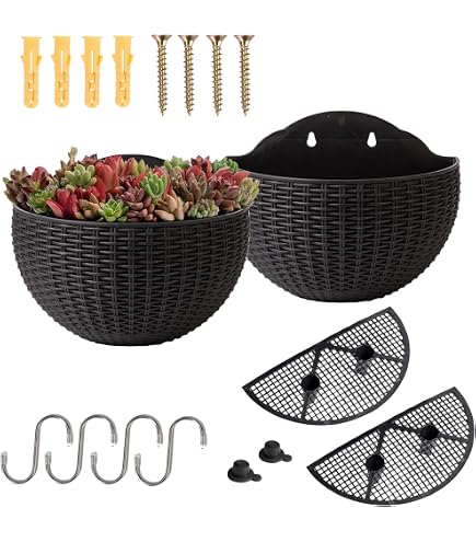 Jardinières Suspendues Métal 2 Pièces - Avec Doublure Coco 35,5cm