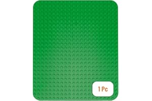 STRICTLY BRIKS Clever Creations - base per costruzioni - compatibile con tutte le principali marche - solo mattoncini a pioli grandi - 38 x 26,7 cm - verde scuro