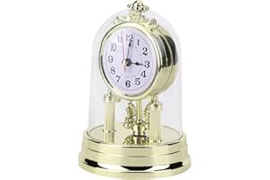 Wakects Europeo Stile Retro Soggiorno Orologio Silent 11 x 17 cm Oro Orologi Alimentati a Batteria Orologio Vintage Decorativo Per Soggiorno Camera Da Letto Ufficio (