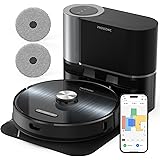 Proscenic M9 Robot Aspirapolvere Lavapavimenti 4500Pa Doppio Panno Rotante,Navigazione LiDAR, 5 Mappe Smart, Svuotamento Auto