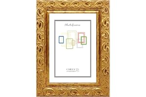 CHELY INTERMARKET | 32A1A | Marco de Fotos Grande 50x70cm (Dorado) MOD-201 Estilo Barroco. Ideal para fotografías y títulos universitarios. Perfil con Forma Floral con relieves.(201-50x70-2)