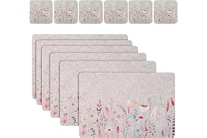 ‎CASAIDO Casaido Tischset Filz runde platzsets,6er Pischsets Filz,6er Filzuntersetzer,Platzdeckchen,Tischsets Platzsets Abwaschbar,Platzset Beige