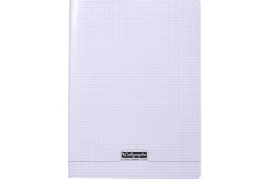 Calligraphe 18190C Un Cahier Agrafé Incolore (une Marque de Clairefontaine) - 24x32 cm - 96 Pages Petits Carreaux - Papier Blanc 90 g - Couverture Polypro Transparent