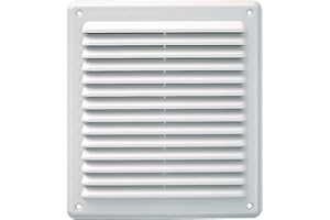 La Ventilazione AR2023B Griglia di Ventilazione in Plastica Rettangolare da Sovrapporre, Bianco, 204x230 mm, Passaggio aria 160 cm²