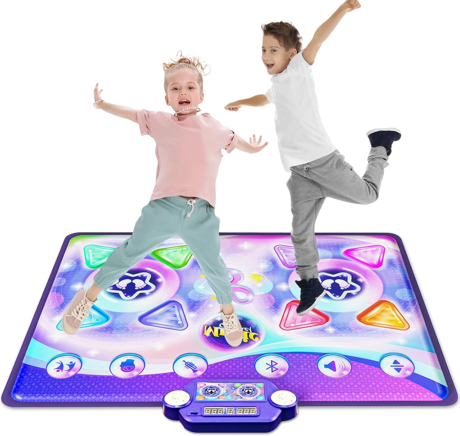Zoelele Alfombrilla de Baile para Niños, 4 Modos Juego y 9 Niveles Dificultad, Regalos de Cumpleaños Navideños para Niñas y Niños de 3 a 12 Años, Música Alfombrilla Baile, Bluetooth inalámbrico
