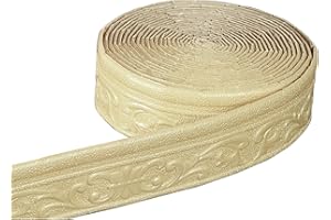 ACESOME ㅤ ACESOME Wallpaper Borders Self Adhesive, 10mx8cmx8mm Skirting Board Trim, Skirting Board Covers Wallpaper Borders, 3D Anti-Collision Line Border Roll Wall Trim for Corner Line Border (Golden)