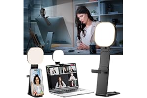 YARRASHOP Computer Webcam Light for Zoom Meetings, Video Conference Light, LED Streaming Light for video Calls, Clip on Laptop Light with Stand for Zoom Calls/Video Recording