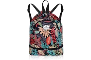 HUA ANGEL Sac à Dos avec Cordon Femme Ultra Léger Sacs a Dos de Sport Homme Avec Compartiment Chaussures pour Voyage Weekend Gym Basket Football Pickleball Piscine Plage