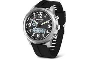 PINIDOUS Relojes para Hombre Relojes Deportivos Digitales para Hombre Multifuncional Militar Cuarzo Analógico Reloj Impermeable Acero Inoxidable Moda Clásica Reloj de Pulsera Casual Business