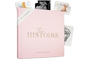 BIBI & BEAU Livre de Naissance - Album Photos et Naissance - Cadeau Naissance 132 Pages et Album Photo Scrapbooking – Livre Naissance Bébé Garçons et Filles – Photos de 6 x 4'' et 4 x 6'' (Rose)