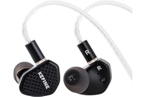 Linsoul Kefine Klean In Ear Monitor,Auriculares HiFi con Driver Dinámico Diafragma DLC 10mm,Audífonos para Juegos,Boquillas Reemplazables,Cable Plateado Desmontable para Audiofilos(Sin Mic 3.5mm)