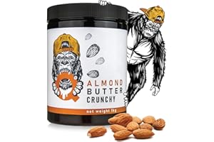 Q HONEY Q Gorilla Natural Almond Butter 1kg | Crunchy Almond Butter | Crunchy Nut | Unsalted Butter | Nut Butter | 100% Almonds | Vegan Butter | Plant-Based Protein | No Palm Oil