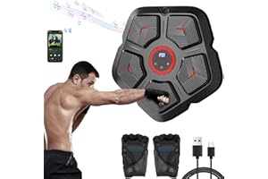 ANRAIE Music Boxing Machine - Smart Music Boxing machine Devices with Boxing Gloves, Wall Mounted LED Smart Bluetooth Boxing Target, Electronic Training Punching Equipment with 9 Modes Speed for Home