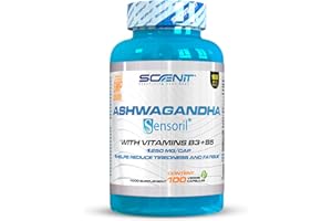 SCENIT REDEFINING YOUR BODY Ashwagandha Sensoril® avec plus de 10% de withanolides - Ashwagandha Gelules - Avec Vitamine B3 et Vitamine B5-250 mg par capsule - 100 gélules végétaliennes pour 100 jours