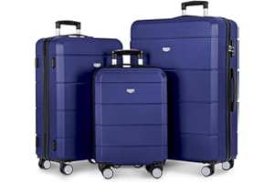 LUGG Travel Suitcase Set - Jetset 3-Piece Hard Shell Luggage, 20" 25" 28 Strong & Lightweight with Secure TSA Lock, Smooth 360° Wheels, Internal Pockets - Airline Approved