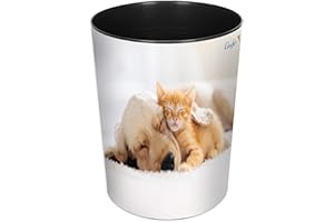 Läufer 26663, cestino per la carta con motivo cane colorato, 13 litri, perfetto per la cameretta dei bambini, rotondo Cane e gatto. Cane e gatto.