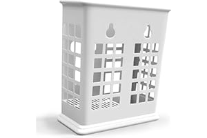 Noa Store Cestino per lavastoviglie per cannucce e bacchette | Cestello per lavare, asciugare e riporre posate e utensili da cucina - Bianco