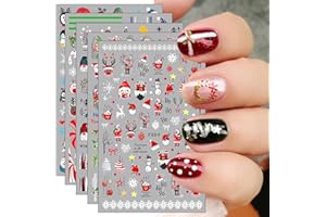 JMEOWIO Świąteczne naklejki na paznokcie 10 arkuszy naklejki na paznokcie samoprzylepne dekoracje do paznokci