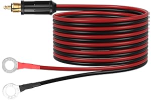 CERRXIAN Cable DIN para encendedor de coche de motocicleta a junta tórica, 12 V de repuesto, enchufe europeo de 14 AWG (2 m)