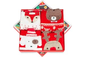 Diealles Shine Świąteczne Skarpety Bawełniane na Boże Narodzenie - 4 Pary, Ciepłe dla Kobiet i Dzieci