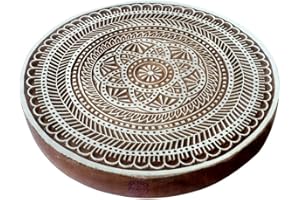 ROYAL KRAFT 8 Pouce Argile Impression Timbre Gros Rond Fleur Design Grand Bois Bloc