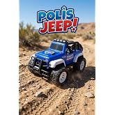 Oyuncak Polis Jeep Arazi Aracı - S&uuml;rtmeli Off-Road Polis Arabası - Mavi/Beyaz