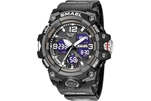SMAEL Men's Watches Military Sports Outdoor Waterproof Wrist Watch Multi Function Tactics LED Date Alarm Digital Analog Watches