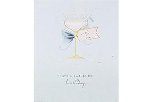 UK GREETINGS Kartka urodzinowa - kartka urodzinowa dla przyjaciela - kartka urodzinowa dla niej - elegancki wzór koktajlowy - wspaniałe urodziny