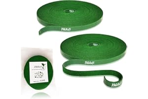 JS&KEJI Krawaty do roślin, 2 szt., 10 m, taśma do roślin ogrodowych, szerokość 10 mm, wielokrotnego użytku, do roślin pnących