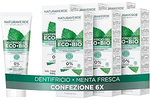 Naturaverde | BIO - Dentifricio ECO BIO Protezione & Freschezza, con Estratto di Echinacea e Licheni Islandici, 0% Fluoro, 75ml