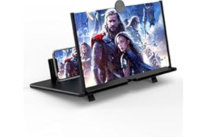 Homavit Handy Bildschirmlupe 14 Zoll, 3D Bildschirm für Handy, HD Handy Lupe für Allen Smartphones, für das ansehen von filmvideos(Schwarz)