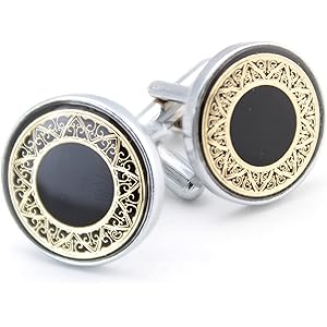 Kavove The Paint Stroke Black Cufflinks For Men