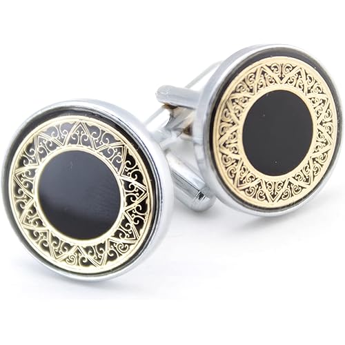 Kavove The Paint Stroke Black Cufflinks For Men