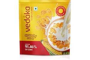 Amazon Brand - Vedaka Corn Flakes | 1.2 Kg | Super Saver Pack | Contains 91.46% of Corn | Crunchy & Tasty | Classic Breakfast Favorite | On-the-Go Snack | No Artificial Colours & Preservatives