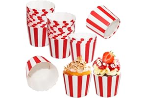 BANTI Caissettes Cupcake Papier 50 Pièces Rouge Cupcakes pour Anniversaire soirée de Mariage Cuisine Baking