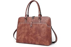 CLUCI Briefcase for Women Oil Wax Leather 15.6 Inch Laptop Slim Business Large Capacity Ladies Shoulder Bags