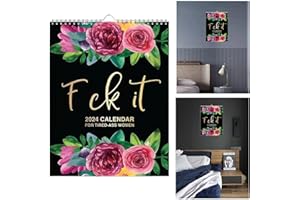 GYZGIRLOVER 2024 Funny Monthly Wall Calendar | 2024 Calendar for Tired-Ass Women | Fu-ck it Calendar 2024 uk Funny Gifts for Women| Sweary Calendar Planner