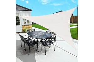 Sunnylaxx 3,6x3,6x3,6m Crème Voile d’ombrage Triangle, HDPE Triangulaire Voile ombrage Une Protection des Rayons UV à 95%, pour en Plein air, Jardin & Terrasse