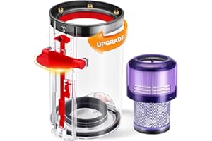 WYWY.WIDE Amélioré Bac à poussière compatible avec Dyson aspirateur V11 V15 SV14 SV15 SV22, Réservoir à Poussière Pièce Remplacement pour Dyson pièce no. 970050-01 et Pièce no. 965443-01 avec filtre HEPA