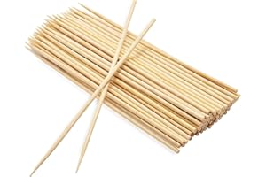 NAVOYS 120 Bamboo Kebab Skewers, 30cm Biodegradable Wooden 11.8" BBQ Sticks for Meat, Vegetables, Fruit, Sweets, Candy Floss and Platters