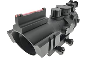 Hauska Lunettes de visée Tactical Rifle 4X32 W Portée Rouge/Vert/Bleu Triple Illuminé Viseur Airsoft avec Haut Fibre 20mm/22mm Weaver/Picatinny Montage sur Rail pour Chasse