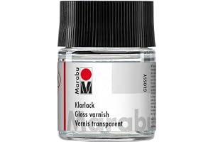 Marabu 11060005000 – färglös klarlack, transparent 50 ml i glas, högblank syntetisk hartslack på lösningsmedelsbasis, väderbe