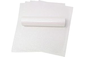 Syntego A4 Glitter Paper Sparkly Soft Touch Non Shed Thick 150gsm / 40lb Paper 10 Sheets (Iridescent White)