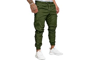 SOMTHRON Pantalon de Jogging Homme Cargo Sport Pantalons Ceinture élastique Pantalons de survêtement Plus la Taille Mode Training Pantalons avec Poches Joggers Activewear Long Sweatpants